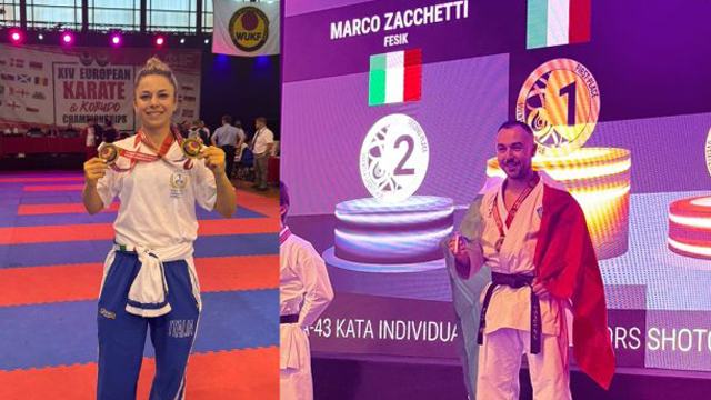 Europei di karate, primo posto per Livia Savignano e Danilo Campolattano