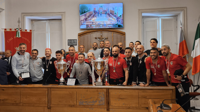 La storica doppietta del Benevento 5 celebrata a Palazzo Mosti